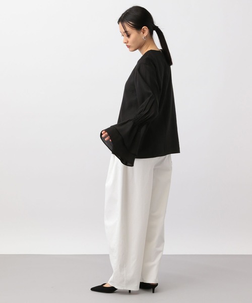 A part by（アパートバイ）の「スリーブフリルブラウス（シャツ/ブラウス・レディース・オフホワイト/ブラック・FREE）」の8枚目の写真