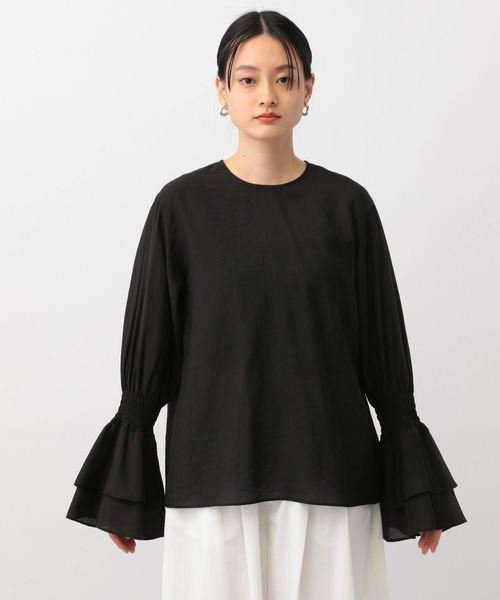 A part by（アパートバイ）の「スリーブフリルブラウス（シャツ/ブラウス・レディース・オフホワイト/ブラック・FREE）」の9枚目の写真