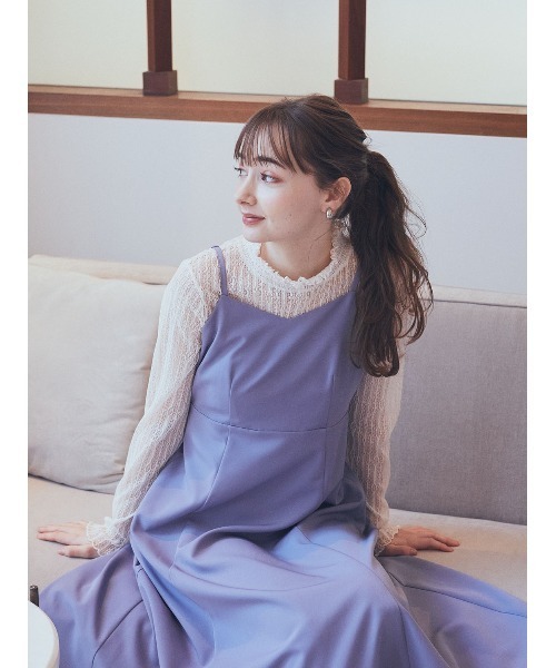 earth music&ecology（アースミュージックアンドエコロジー）の「SET2点ボレロ+キャミワンピース（ドレス・レディース・ブラック/サックスブルー/ピンク/ミント・FREE）」の15枚目の写真