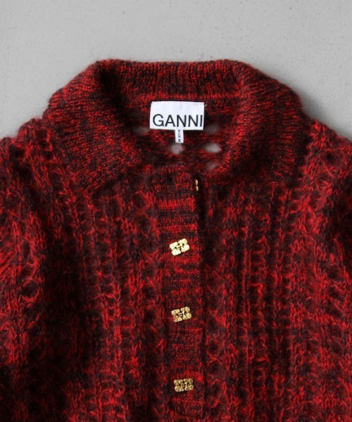 GANNI(ガニー)の「GANNI Mohair Lace Polo(ニット/セーター・レディース・レッド系その他・MEDIUM)」の3枚目の写真