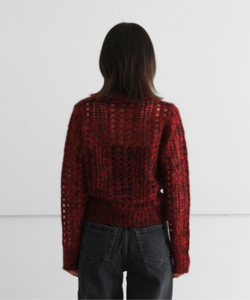 GANNI(ガニー)の「GANNI Mohair Lace Polo(ニット/セーター・レディース・レッド系その他・MEDIUM)」の6枚目の写真