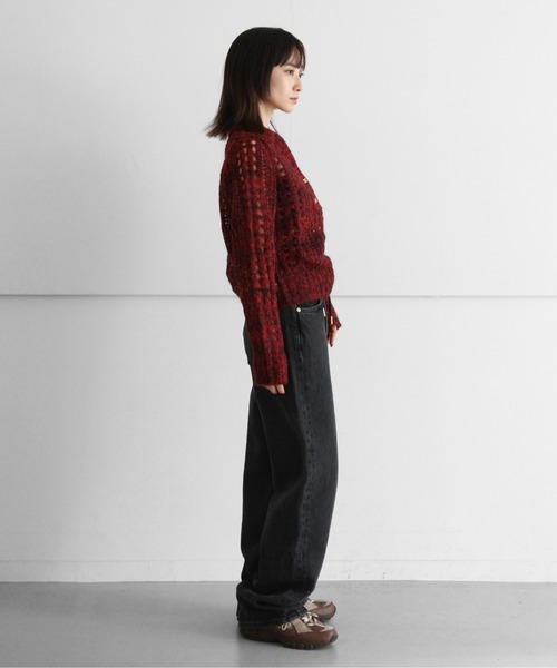 GANNI(ガニー)の「GANNI Mohair Lace Polo(ニット/セーター・レディース・レッド系その他・MEDIUM)」の5枚目の写真