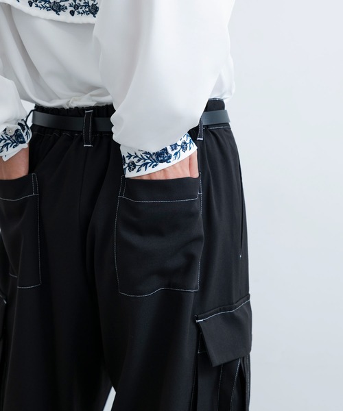 JUNRED（ジュンレッド）の「【 セットアップ対応 】ドレープパラシュートカーゴパンツ（その他パンツ・メンズ・ブラック/ブラック系その他/チャコールグレー・L/M/S）」の5枚目の写真