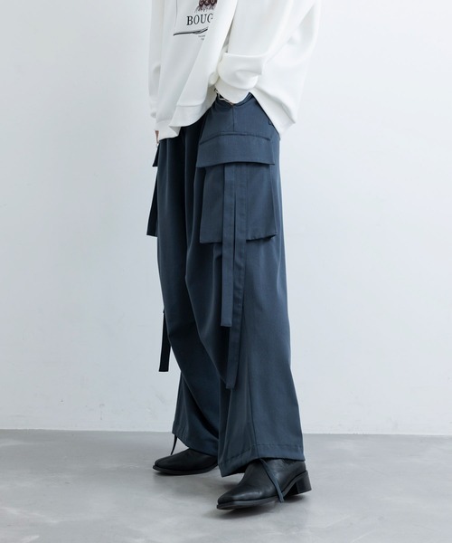 JUNRED（ジュンレッド）の「【 セットアップ対応 】ドレープパラシュートカーゴパンツ（その他パンツ・メンズ・ブラック/ブラック系その他/チャコールグレー・L/M/S）」の7枚目の写真