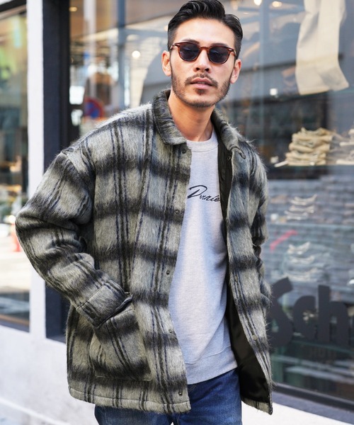 シャギーチェックシャツブルゾン