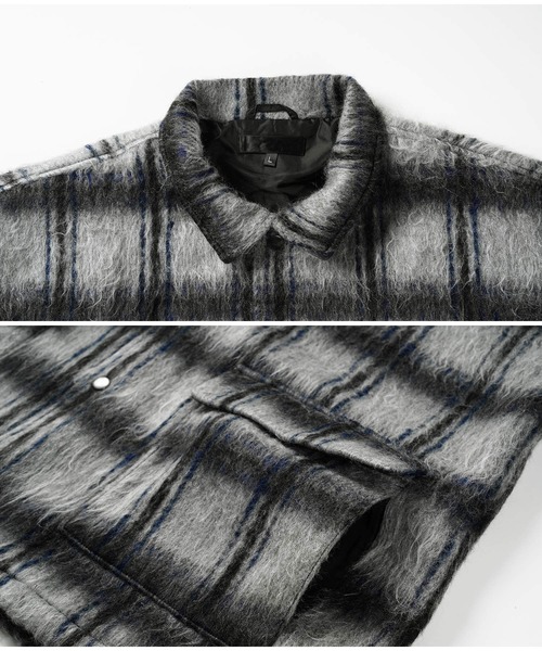 シャギーチェックシャツブルゾン