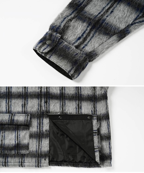 シャギーチェックシャツブルゾン