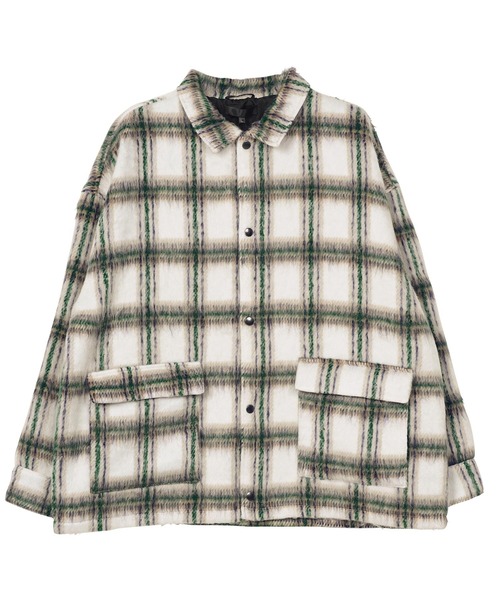 シャギーチェックシャツブルゾン