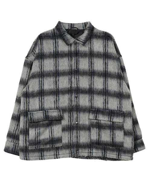 シャギーチェックシャツブルゾン