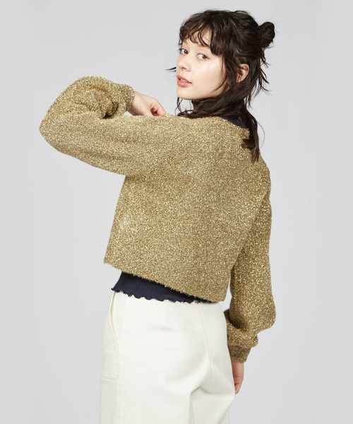 To b. by agnes b.(トゥービーバイアニエスベー)の「WN94 CARDIGAN スパークルジップカーディガン(カーディガン/ボレロ・レディース・ゴールド・FREE)」の6枚目の写真