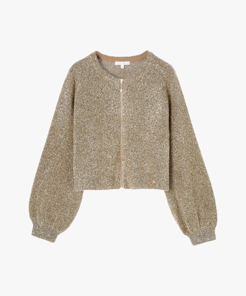 To b. by agnes b.(トゥービーバイアニエスベー)の「WN94 CARDIGAN スパークルジップカーディガン(カーディガン/ボレロ・レディース・ゴールド・FREE)」の2枚目の写真