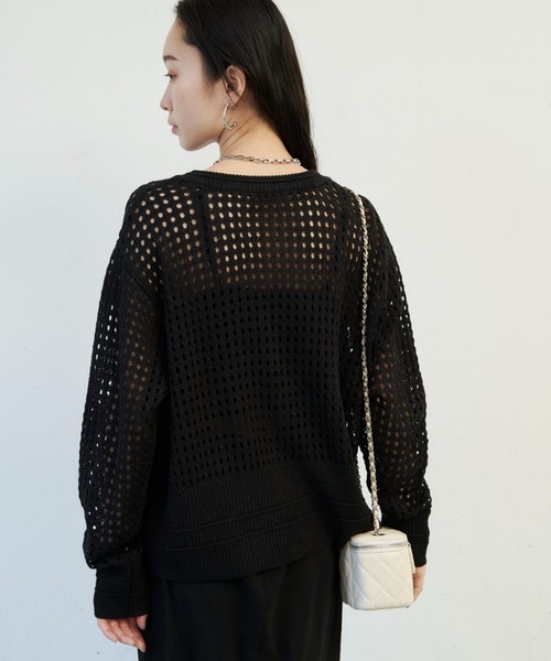 Shelly island（シェリーアイランド）の「ラメメッシュダブルジップカーデ（カーディガン/ボレロ・レディース・ブラック/ホワイト/ピンク・FREE）」の6枚目の写真