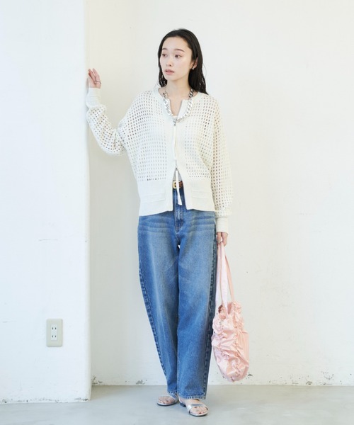 Shelly island（シェリーアイランド）の「ラメメッシュダブルジップカーデ（カーディガン/ボレロ・レディース・ブラック/ホワイト/ピンク・FREE）」の18枚目の写真