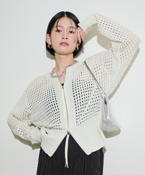 Shelly island（シェリーアイランド）の「ラメメッシュダブルジップ