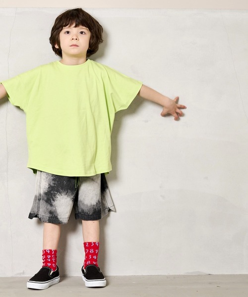 Life Support Products（ライフサポートプロダクツ）の「【COTTON from U.S.A】ドルマンTシャツ（80～150cm）（Tシャツ/カットソー・キッズ・ライトグレー/チャコール/パープル/イエロー/オレンジ/ローズ/オフホワイト/ライトグリーン・110/100/95/90/80/120/150/140/130）」の6枚目の写真