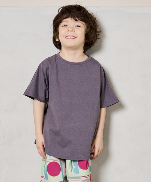 Life Support Products（ライフサポートプロダクツ）の「【COTTON from U.S.A】ドルマンTシャツ（80～150cm）（Tシャツ/カットソー・キッズ・ライトグレー/チャコール/パープル/イエロー/オレンジ/ローズ/オフホワイト/ライトグリーン・110/100/95/90/80/120/150/140/130）」の3枚目の写真