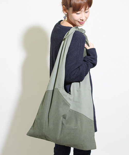 Kastane(カスタネ)の「パッチワークBAG(トートバッグ・レディース・ベージュ/カーキ/ネイビー/その他・FREE)」の3枚目の写真