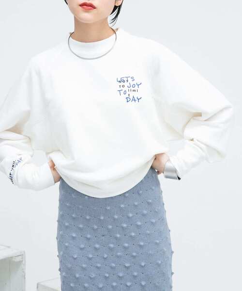 KBF(ケイビーエフ)の「ネップスウェット(Tシャツ/カットソー・レディース・オフホワイト/ネイビー・ONE)」の2枚目の写真