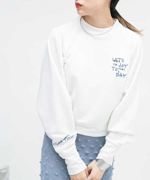 KBF(ケイビーエフ)の「ネップスウェット(Tシャツ/カットソー・レディース・オフホワイト/ネイビー・ONE)」の4枚目の写真