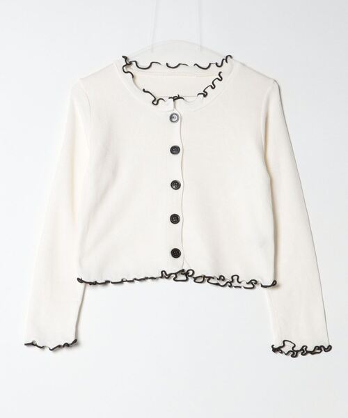 Per sist ence（パーシエンス）の「配色メローニットカーディガン（カーディガン/ボレロ・レディース・ブラック/ホワイト/モカ/ベージュ・FREE）」の6枚目の写真