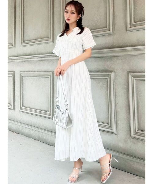 新品　チェスティ カシュクールシャツワンピース　ロングワンピース ワンピース シャツワンピース 長袖 レディース ロングワンピース