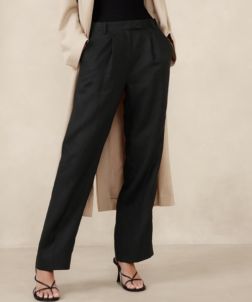 BANANA REPUBLIC ストレートパンツ ブラック サイズ32 セールストレート スローンパンツ（その他パンツ）｜BANANA REPUBLIC