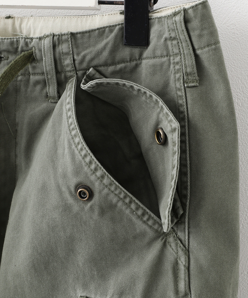 FOSTEX GARMENTS(フォステックスガーメンツ)の「【FOSTEX GARMENTS / フォステックスガーメンツ】M65 TROUSERS HEAVY VTG WASH(カーゴパンツ・メンズ・カーキ・SMALL/MEDIUM)」の3枚目の写真