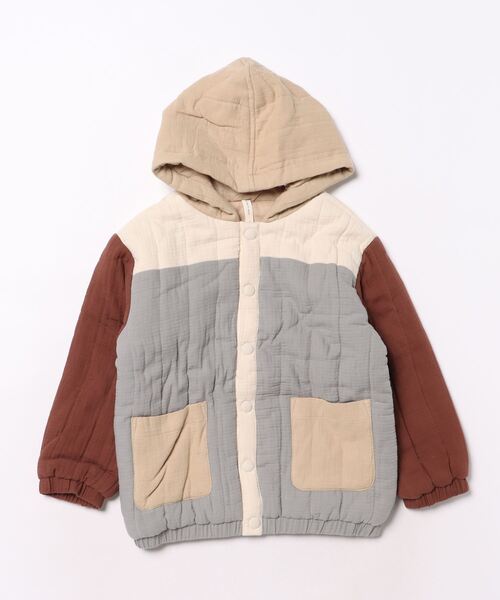 【セール】/Quincy Mae/HOODED WOVEN JACKET || COLOR BLOCK（その他ベビー用品）｜Quincy Mae（クインシーメイ）
