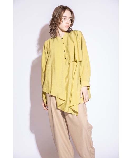OSMOSIS（オズモーシス）の「タックフレアーブラウス（シャツ/ブラウス・レディース・イエロー/ブラック/ライトベージュ・ONE SIZE）」の14枚目の写真