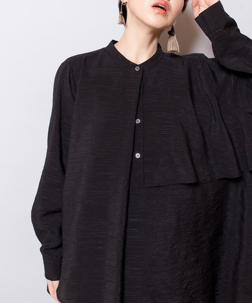 OSMOSIS（オズモーシス）の「タックフレアーブラウス（シャツ/ブラウス・レディース・イエロー/ブラック/ライトベージュ・ONE SIZE）」の21枚目の写真
