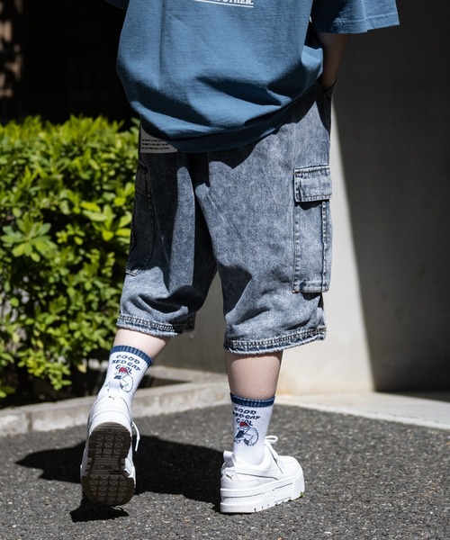 JOHN'S CLOSET(ジョンズクローゼット)の「【13】ケミカルウォッシュワイドカーゴショーツ(カーゴパンツ・メンズ・ブラック/ネイビー・MEDIUM/LARGE)」の6枚目の写真