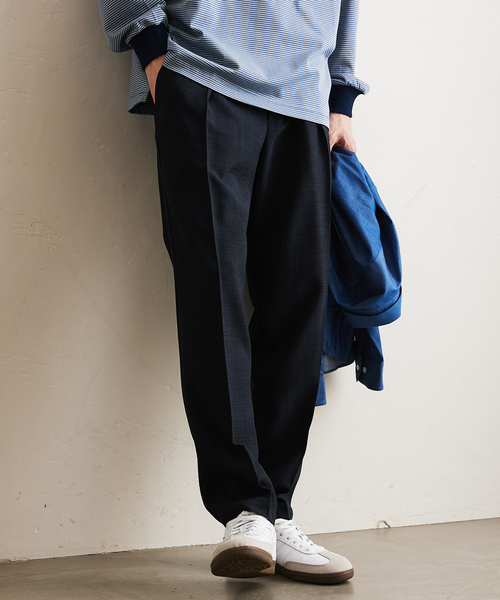 417 EDIFICE（フォーワンセブンエディフィス）の「【Reflax/リフラックス】キャンバス1タックイージーパンツ（スラックス・メンズ・ベージュ/ネイビー/オレンジ/ブラウン/グリーン/ブラック/ブルー・SMALL/MEDIUM/LARGE）」の5枚目の写真