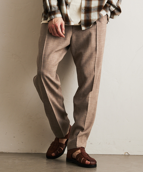 417 EDIFICE（フォーワンセブンエディフィス）の「【Reflax/リフラックス】キャンバス1タックイージーパンツ（スラックス・メンズ・ベージュ/ネイビー/オレンジ/ブラウン/グリーン/ブラック/ブルー・SMALL/MEDIUM/LARGE）」の3枚目の写真