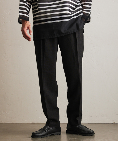 417 EDIFICE（フォーワンセブンエディフィス）の「【Reflax/リフラックス】キャンバス1タックイージーパンツ（スラックス・メンズ・ベージュ/ネイビー/オレンジ/ブラウン/グリーン/ブラック/ブルー・SMALL/MEDIUM/LARGE）」の2枚目の写真