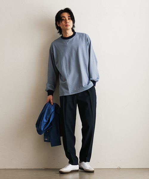 417 EDIFICE（フォーワンセブンエディフィス）の「【Reflax/リフラックス】キャンバス1タックイージーパンツ（スラックス・メンズ・ベージュ/ネイビー/オレンジ/ブラウン/グリーン/ブラック/ブルー・SMALL/MEDIUM/LARGE）」の17枚目の写真