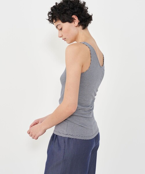 GALERIE VIE（ギャルリー ヴィー）の「スビンコットン タンクトップ（タンクトップ・レディース・ネイビー/グリーン/キャメル/グリーン系その他・FREE）」の7枚目の写真