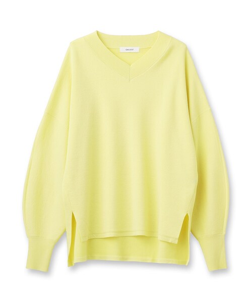 GALLEST（ギャレスト）の「◆ボリュームスリーブVネックニット（ニット/セーター・レディース・グレー/イエロー系その他/ホワイト系/グリーン系・38/34）」の5枚目の写真