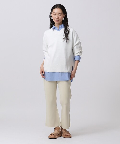 GALLEST（ギャレスト）の「◆ボリュームスリーブVネックニット（ニット/セーター・レディース・グレー/イエロー系その他/ホワイト系/グリーン系・38/34）」の6枚目の写真