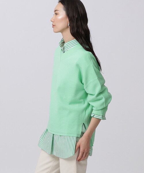 GALLEST（ギャレスト）の「◆ボリュームスリーブVネックニット（ニット/セーター・レディース・グレー/イエロー系その他/ホワイト系/グリーン系・38/34）」の13枚目の写真