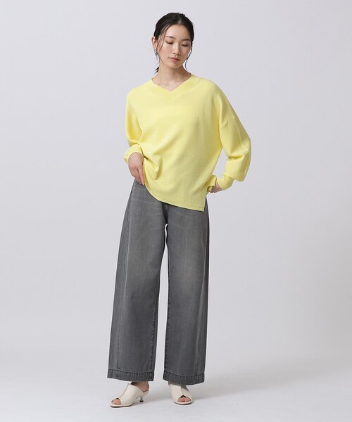 GALLEST（ギャレスト）の「◆ボリュームスリーブVネックニット（ニット/セーター・レディース・グレー/イエロー系その他/ホワイト系/グリーン系・38/34）」の15枚目の写真