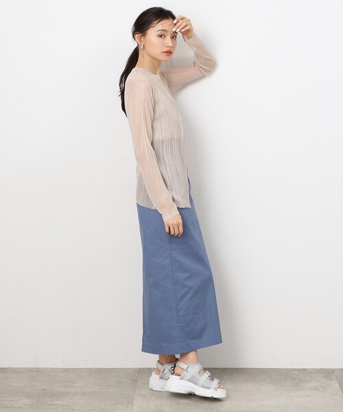 OPAQUE.CLIP（オペークドットクリップ）の「◆【大草直子さんコラボ】デニム調タイトスカート（スカート・レディース・ネイビー/ブラック・38/36/40）」の10枚目の写真