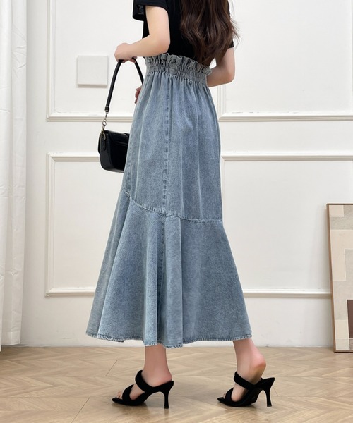 ABITOKYO（アビトーキョー）の「ハイウエストアシメデニムマーメイドスカート（スカート・レディース・ライトブルー/ブラック/ネイビー・FREE）」の20枚目の写真