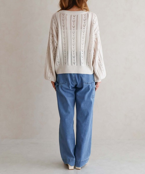 Social GIRL（ソーシャルガール）の「透かし編みカーデ（カーディガン/ボレロ・レディース・オフホワイト/ブラック・M）」の17枚目の写真