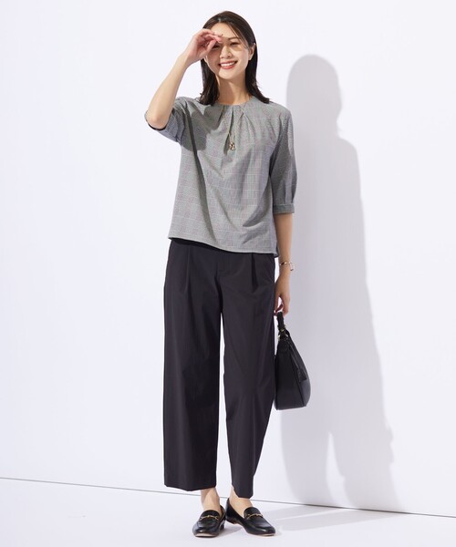 J.PRESS Ladies（J.プレス レディス）の「【洗える・撥水・接触冷感】アウトフィッター ワイド パンツ（その他パンツ・レディース・グレー系/ブラック系・S/XS/XXS）」の7枚目の写真