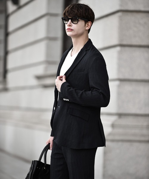 Buffalo Bobs（バッファローボブズ）の「PLEATS-TAILORED(プリーツ テーラード)プリーツ テーラードジャケット【セットアップ対応】（テーラードジャケット・メンズ・ネイビー/ブラック・2-3/3-4）」の8枚目の写真