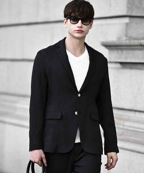 Buffalo Bobs（バッファローボブズ）の「PLEATS-TAILORED(プリーツ テーラード)プリーツ テーラードジャケット【セットアップ対応】（テーラードジャケット・メンズ・ネイビー/ブラック・2-3/3-4）」の9枚目の写真