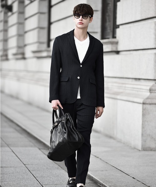 Buffalo Bobs（バッファローボブズ）の「PLEATS-TAILORED(プリーツ テーラード)プリーツ テーラードジャケット【セットアップ対応】（テーラードジャケット・メンズ・ネイビー/ブラック・2-3/3-4）」の10枚目の写真