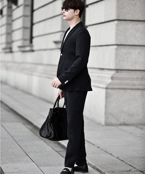 Buffalo Bobs（バッファローボブズ）の「PLEATS-TAILORED(プリーツ テーラード)プリーツ テーラードジャケット【セットアップ対応】（テーラードジャケット・メンズ・ネイビー/ブラック・2-3/3-4）」の12枚目の写真
