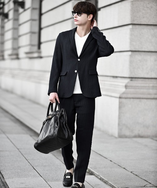Buffalo Bobs（バッファローボブズ）の「PLEATS-TAILORED(プリーツ テーラード)プリーツ テーラードジャケット【セットアップ対応】（テーラードジャケット・メンズ・ネイビー/ブラック・2-3/3-4）」の13枚目の写真