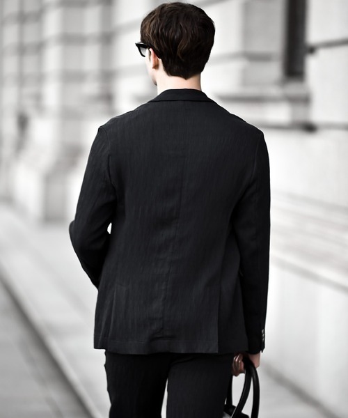 Buffalo Bobs（バッファローボブズ）の「PLEATS-TAILORED(プリーツ テーラード)プリーツ テーラードジャケット【セットアップ対応】（テーラードジャケット・メンズ・ネイビー/ブラック・2-3/3-4）」の14枚目の写真